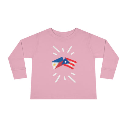 Philippines & Puerto Rico Long Sleeve Toddler Tee I Camiseta manga larga para Toddler