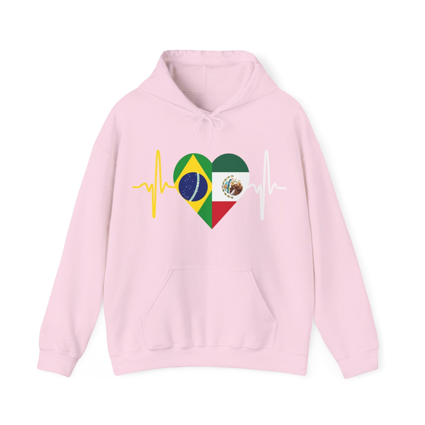 Mexico and Brazil Unisex Hooded Sweatshirt I Sudadera Unisexo México and Brazil