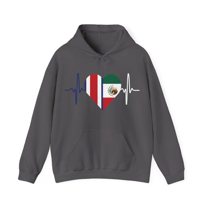 Mexico and Costa Rica Unisex Hooded Sweatshirt I Sudadera Unisexo México and Costa Rica