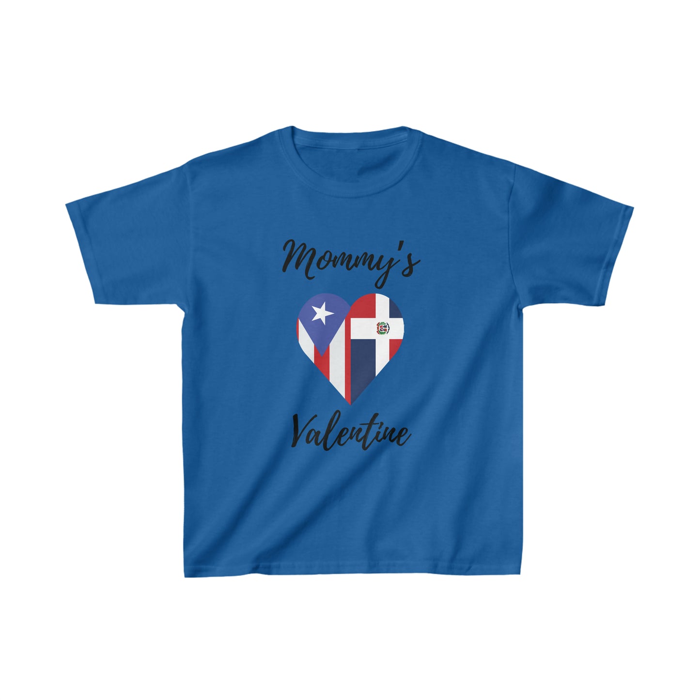 Kid's Mommy's Valentine Dominican Republic & Puerto Rican I Camiseta para Niños Puerto Rican y Republica Dominicana