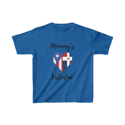 Kid's Mommy's Valentine Dominican Republic & Puerto Rican I Camiseta para Niños Puerto Rican y Republica Dominicana