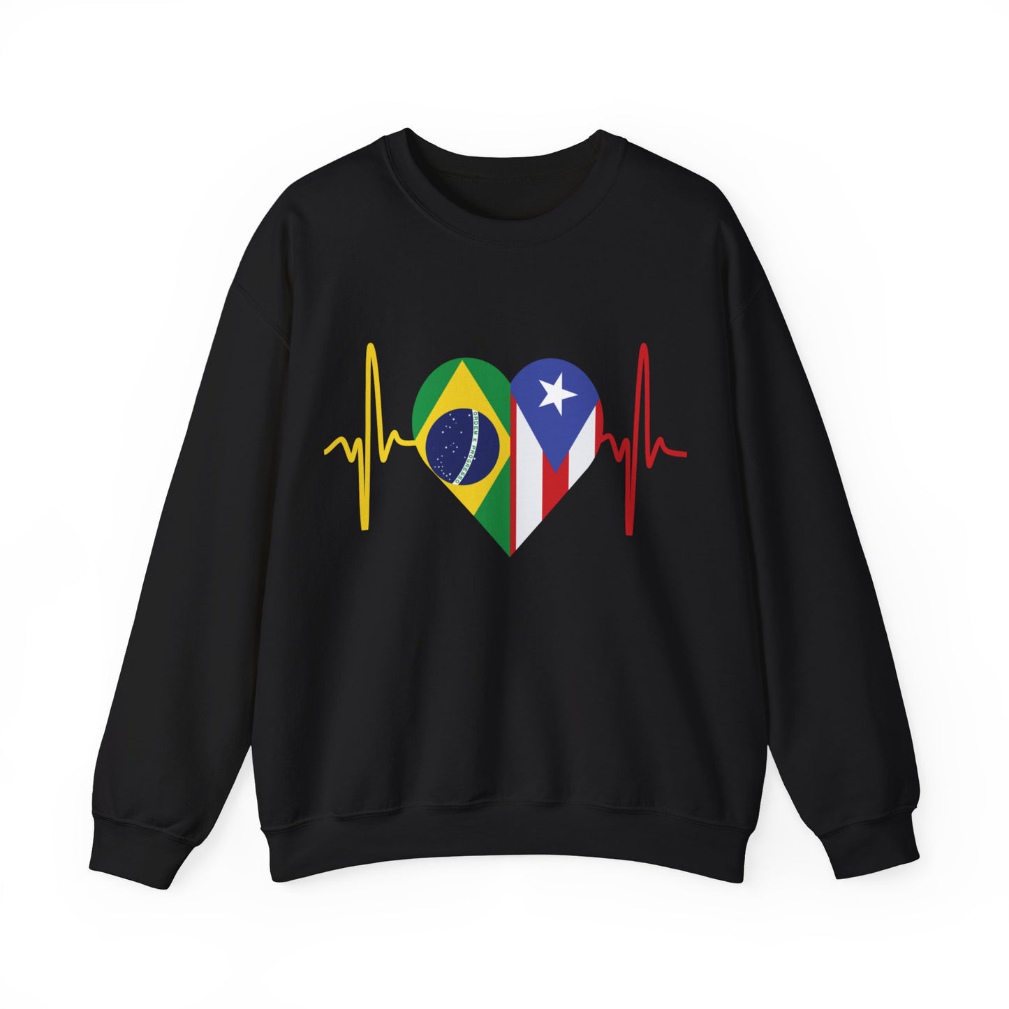 Brazil and Puerto Rico Unisex Crewneck Sweatshirt I Sudadera Brazil y Puerto Rico