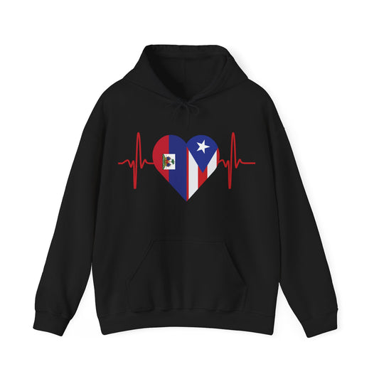 Haití and Puerto Rico Unisex Hooded Sweatshirt I Sudadera Unisexo Haití and Puerto Rico