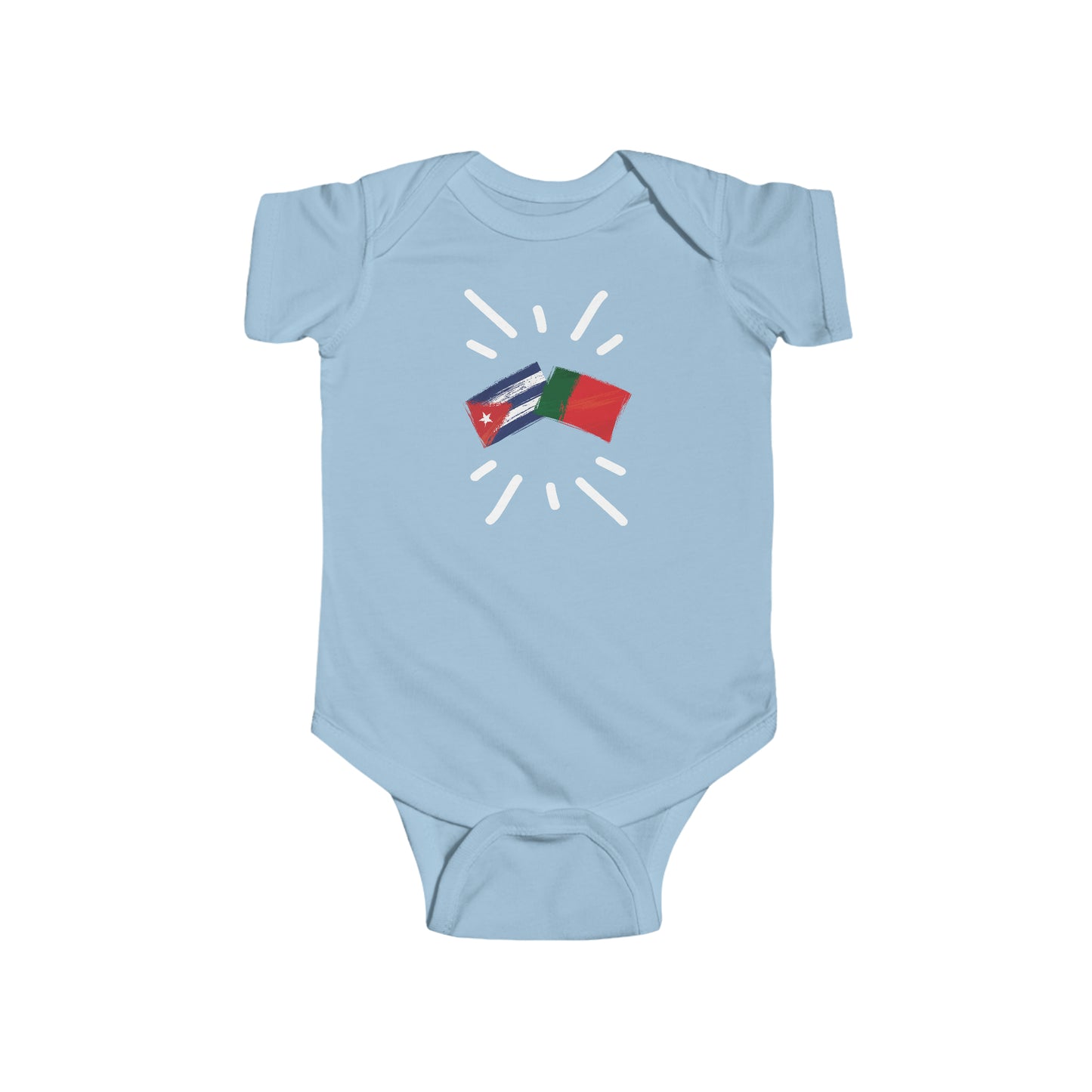 Infant Cuba and Portugal Bodysuit I Camiseta de bebé Cuba y Portugal