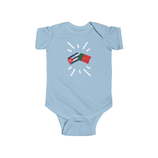 Infant Cuba and Portugal Bodysuit I Camiseta de bebé Cuba y Portugal