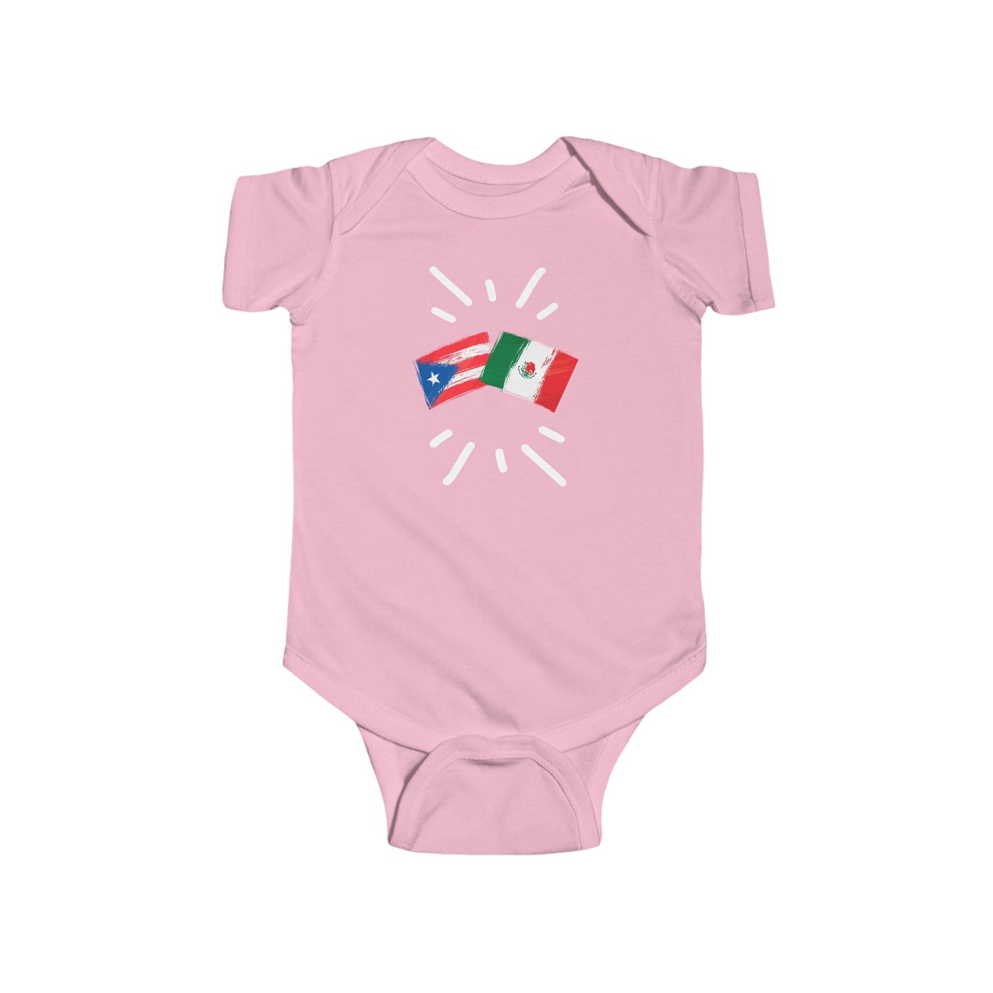 Infant Puerto Rico and México Bodysuit I Camiseta de bebé Puerto Rico y México I Cultura Puertorriqueña y Mexicana