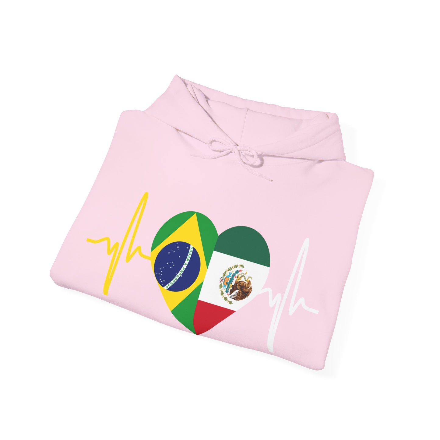 Mexico and Brazil Unisex Hooded Sweatshirt I Sudadera Unisexo México and Brazil
