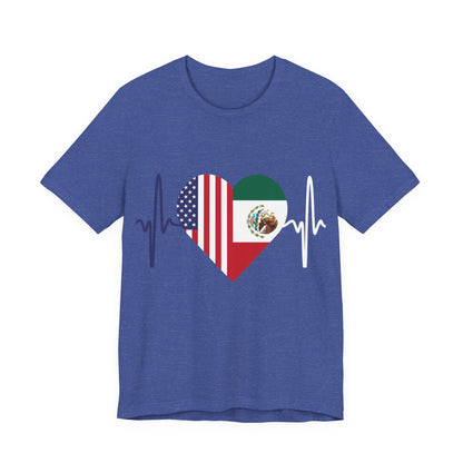 Mexico and United State Short Sleeve Tee I Camisa Unisexo manga corta México y Estados Unidos