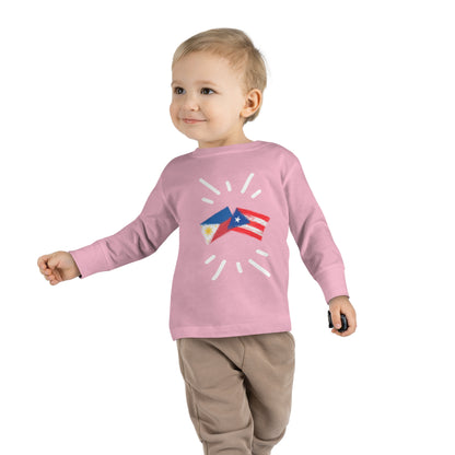 Philippines & Puerto Rico Long Sleeve Toddler Tee I Camiseta manga larga para Toddler