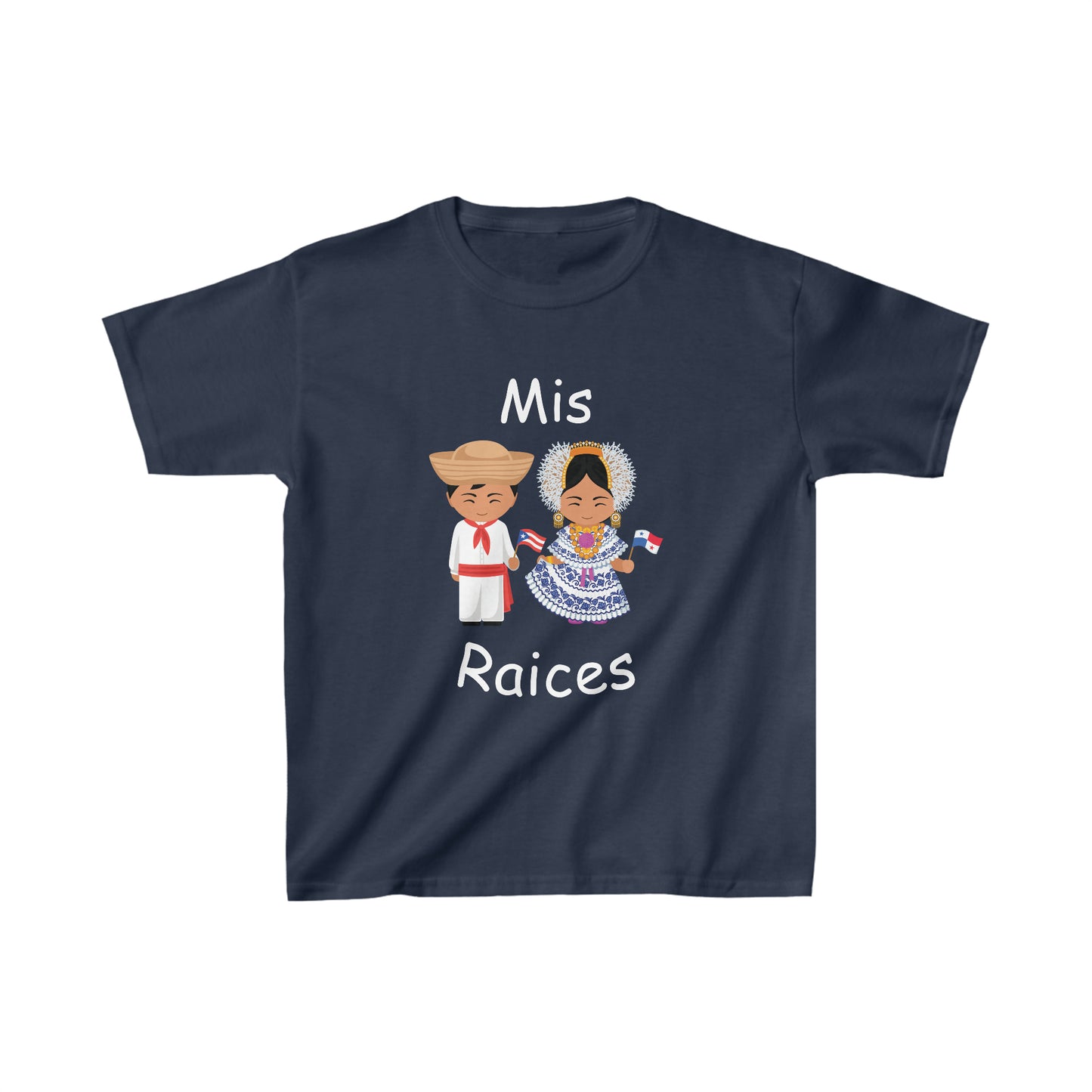Panama & Puerto Rican Mis Raices Kid's Tee I Camiseta para Niños Puerto Rican y Panamá I Cultura Puertorriqueña y Panameña