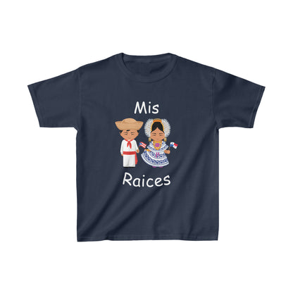 Panama & Puerto Rican Mis Raices Kid's Tee I Camiseta para Niños Puerto Rican y Panamá I Cultura Puertorriqueña y Panameña