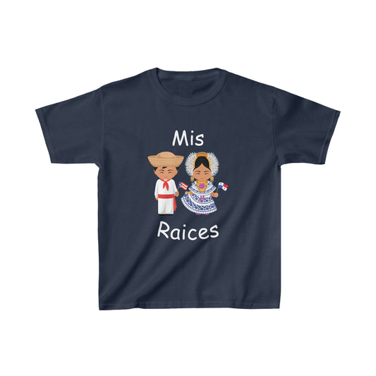 Panama & Puerto Rican Mis Raices Kid's Tee I Camiseta para Niños Puerto Rican y Panamá I Cultura Puertorriqueña y Panameña