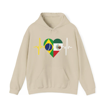 Mexico and Brazil Unisex Hooded Sweatshirt I Sudadera Unisexo México and Brazil