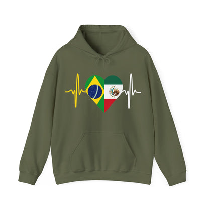 Mexico and Brazil Unisex Hooded Sweatshirt I Sudadera Unisexo México and Brazil