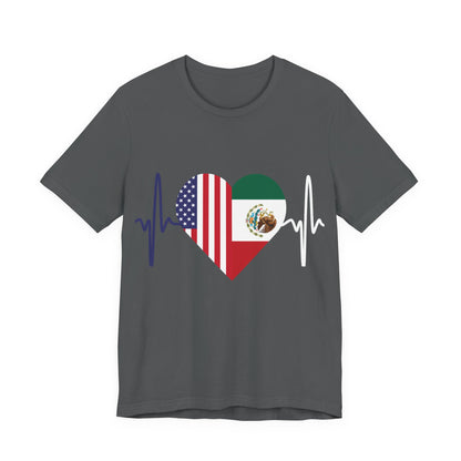 Mexico and United State Short Sleeve Tee I Camisa Unisexo manga corta México y Estados Unidos