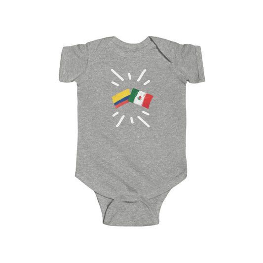 Infant Colombia and Mexico Bodysuit I Camiseta de bebé Colombia y México I Cultura Colombiana y Mexicana