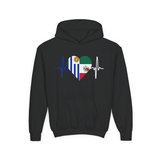 Mexico and Uruguay Youth Hooded Sweatshirt I Sudadera para Niños México y Uruguay