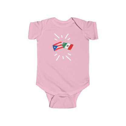 Infant Puerto Rico and México Bodysuit I Camiseta de bebé Puerto Rico y México I Cultura Puertorriqueña y Mexicana
