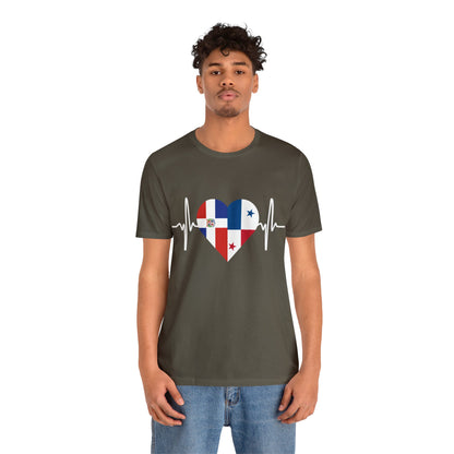 Dominican Republic & Panama Unisex Short Sleeve Tee, Camisa Unisexo manga corta República Dominicana y Panamá
