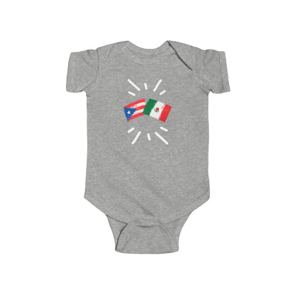 Infant Puerto Rico and México Bodysuit I Camiseta de bebé Puerto Rico y México I Cultura Puertorriqueña y Mexicana