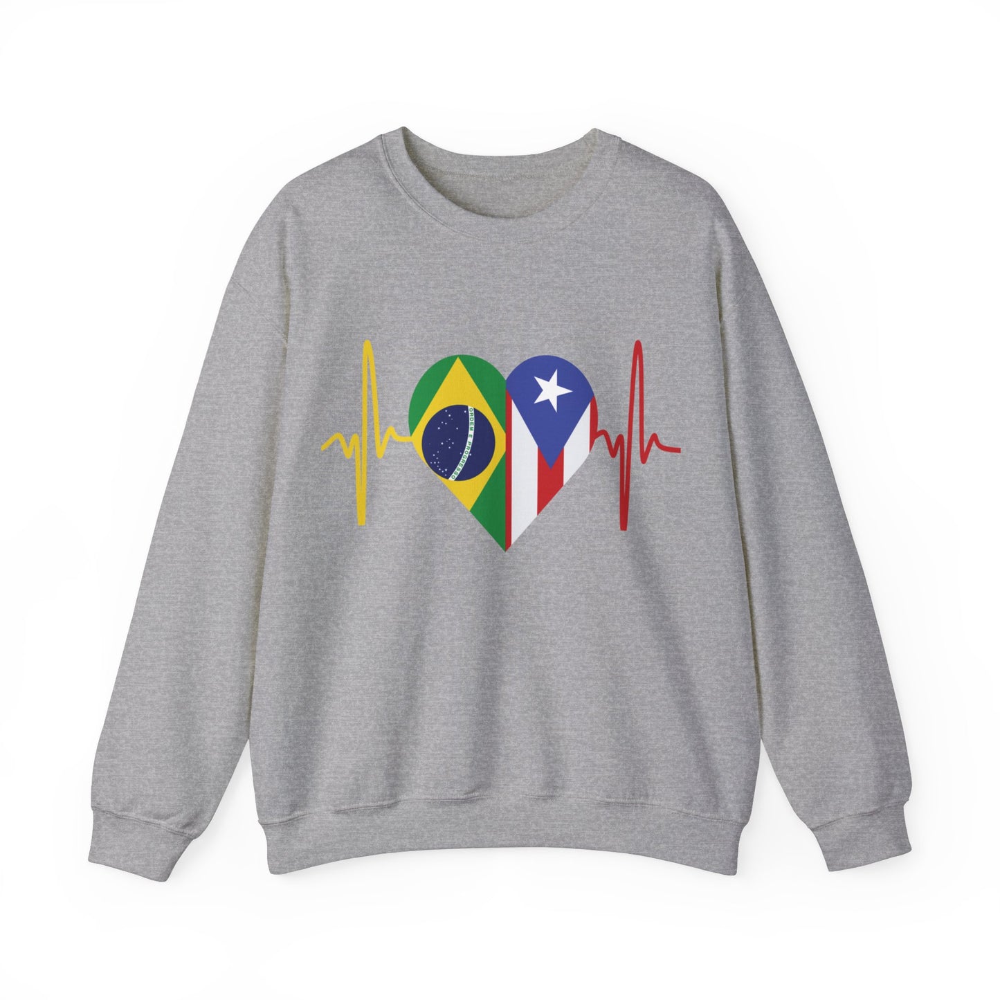 Brazil and Puerto Rico Unisex Crewneck Sweatshirt I Sudadera Brazil y Puerto Rico
