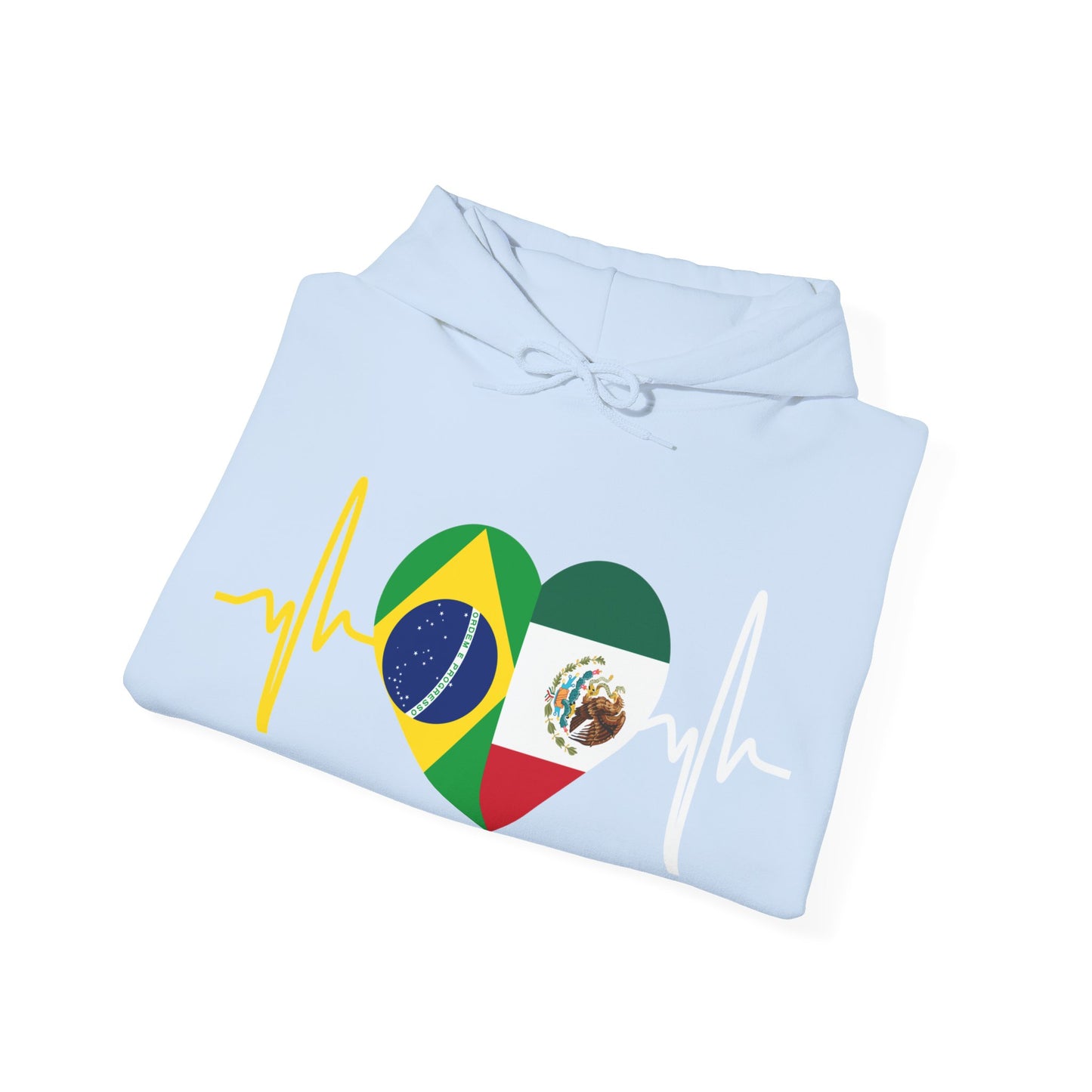 Mexico and Brazil Unisex Hooded Sweatshirt I Sudadera Unisexo México and Brazil