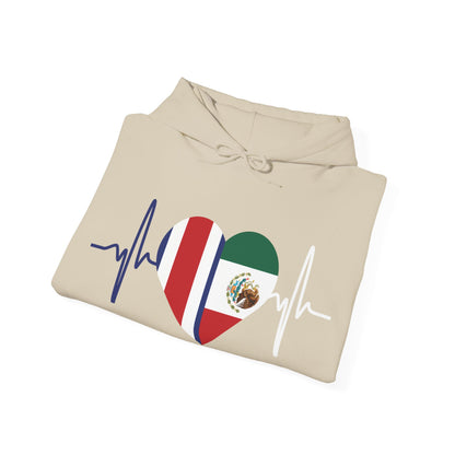 Mexico and Costa Rica Unisex Hooded Sweatshirt I Sudadera Unisexo México and Costa Rica