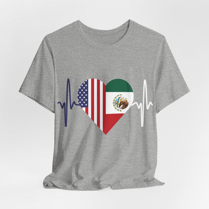 Mexico and United State Short Sleeve Tee I Camisa Unisexo manga corta México y Estados Unidos
