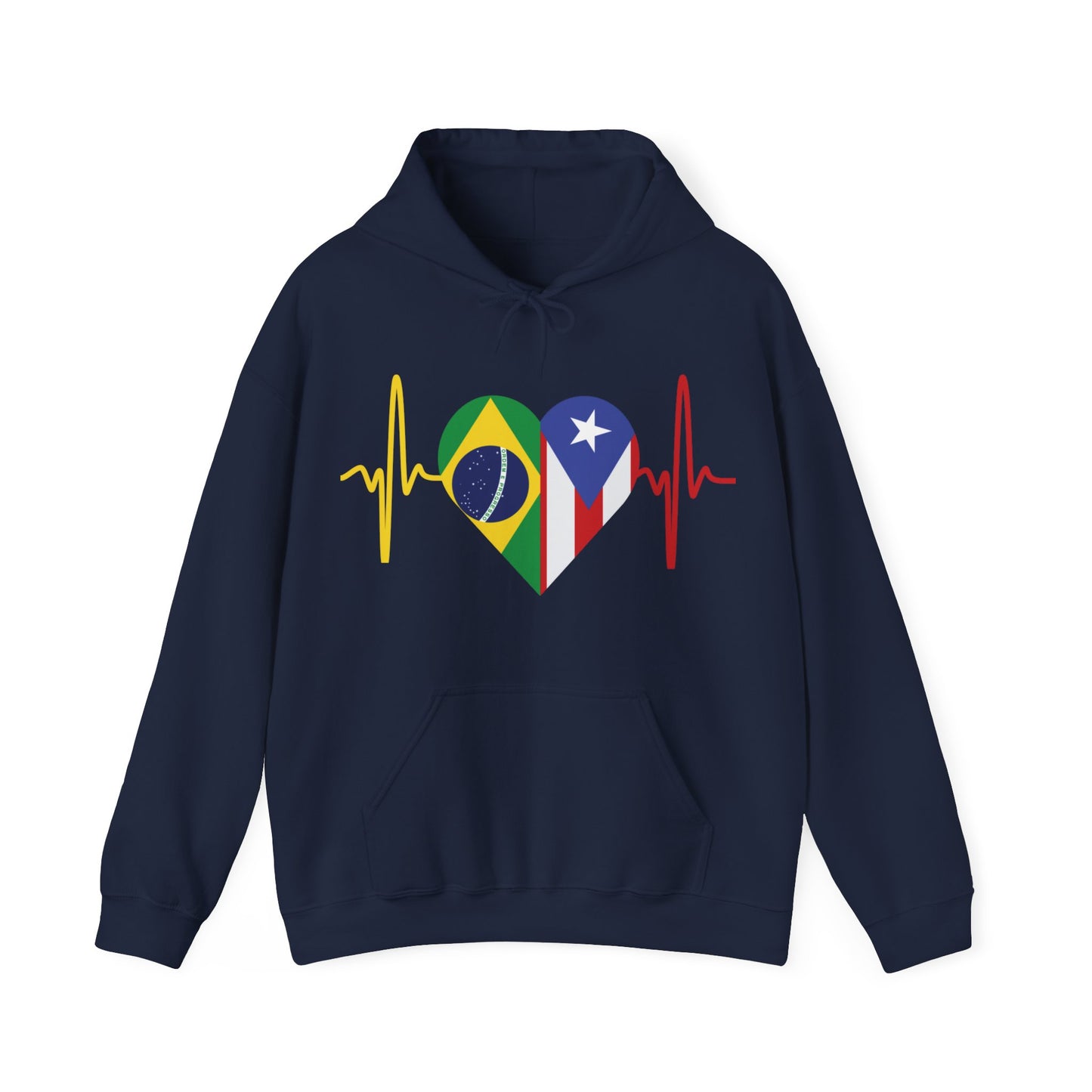 Brazil and Puerto Rico Unisex Hooded Sweatshirt I Sudadera Unisexo Brazil and Puerto Rico