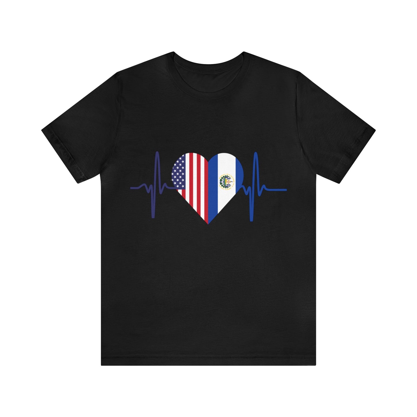 El Salvador and United States Unisex Short Sleeve Tee, Camisa Unisexo manga corta El Salvador y Estados Unidos