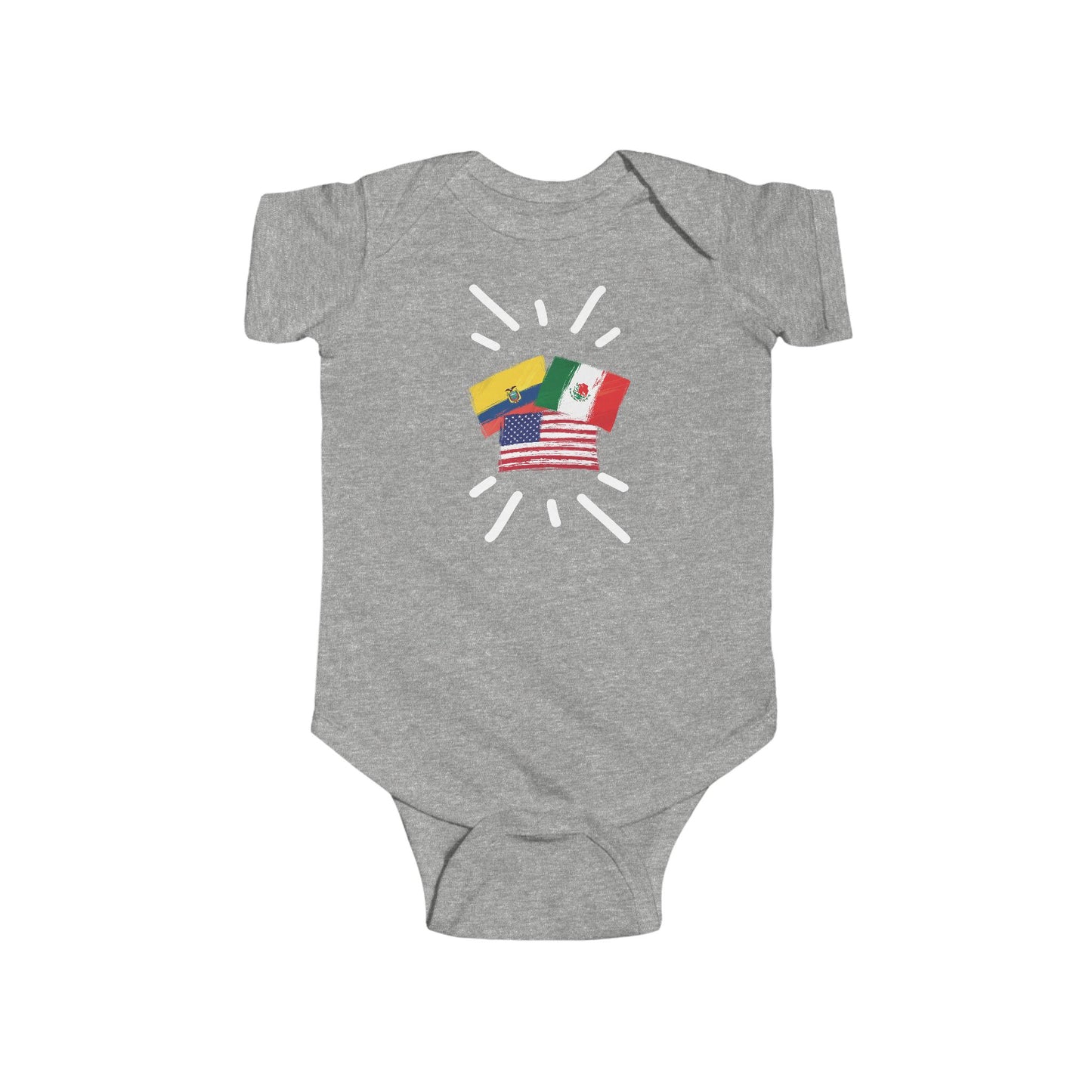 Infant México, Ecuador and United State Bodysuit I Camiseta de bebé México, Ecuador y Estados Unidos