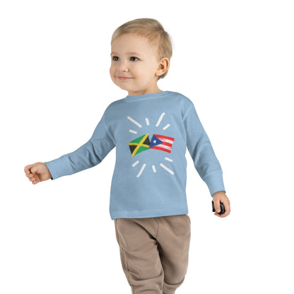 Jamaica and Puerto Rico Long Sleeve Toddler Tee I Camiseta manga larga para Toddler Jamaica y Puerto Rico
