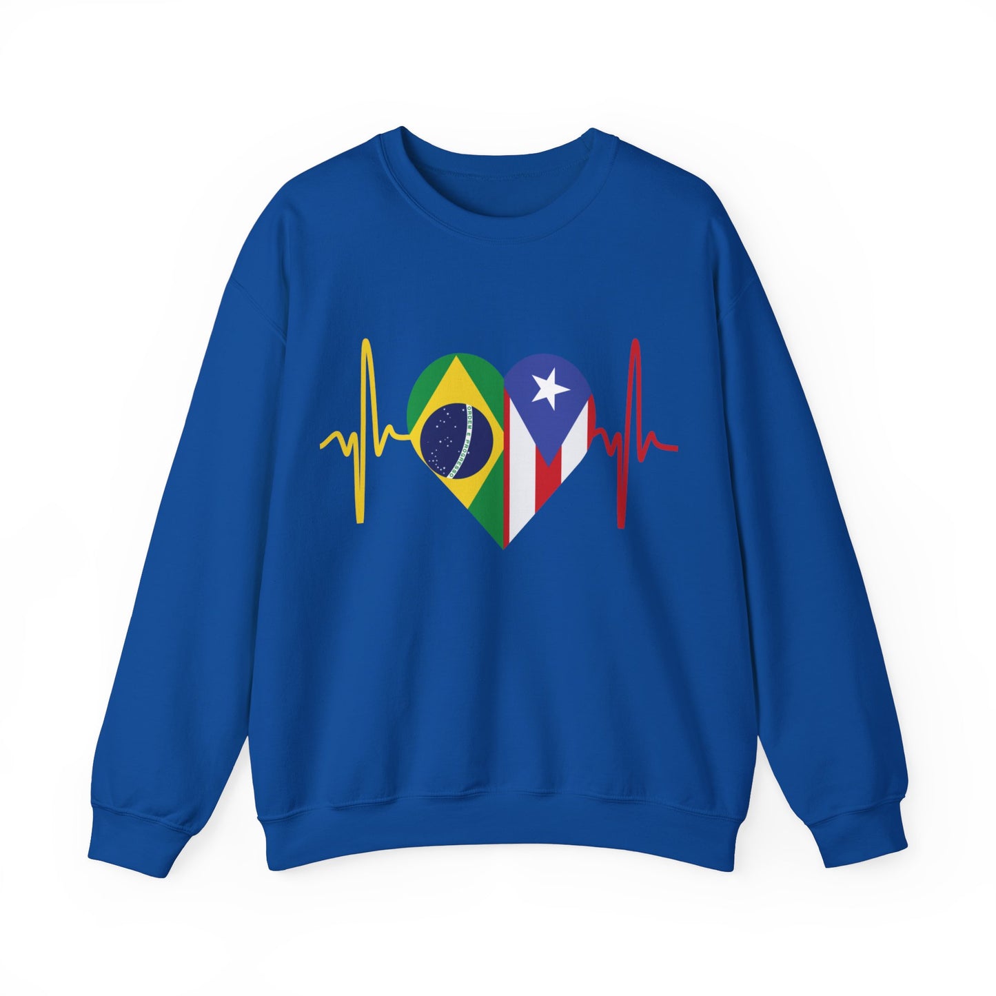 Brazil and Puerto Rico Unisex Crewneck Sweatshirt I Sudadera Brazil y Puerto Rico