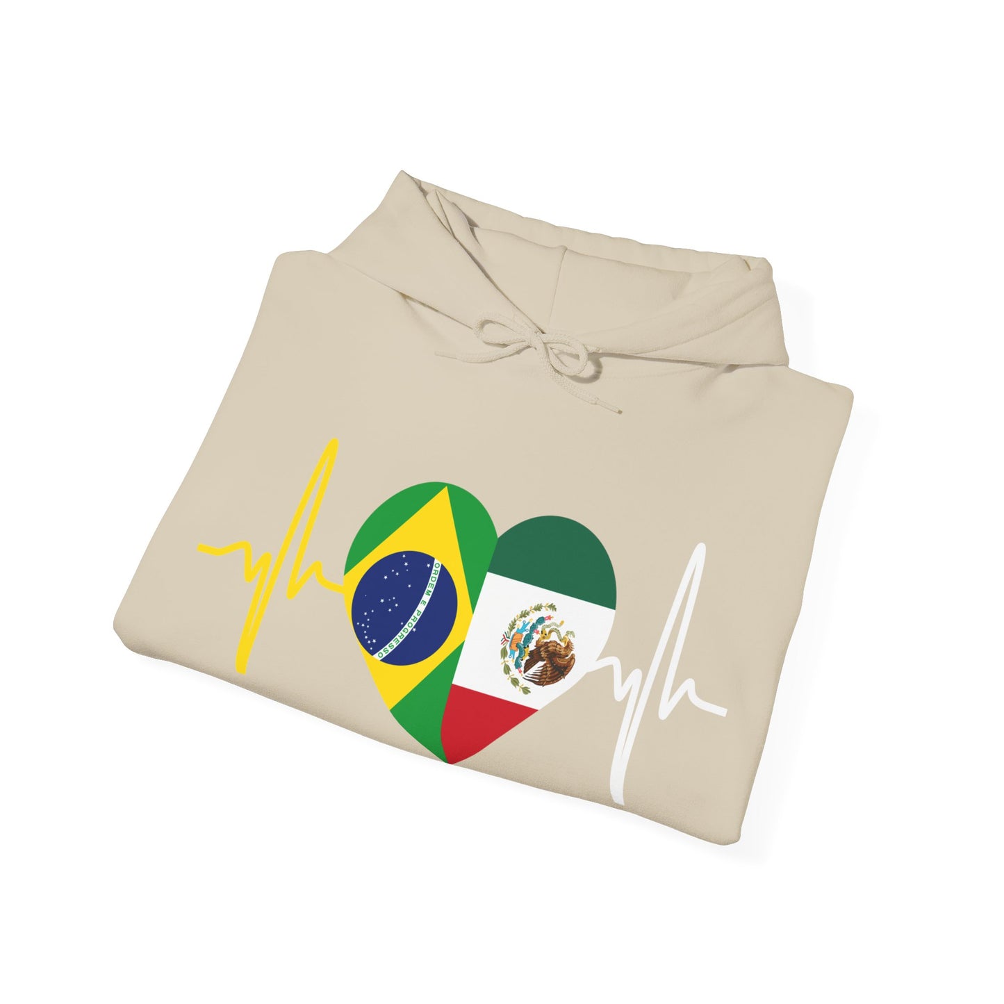 Mexico and Brazil Unisex Hooded Sweatshirt I Sudadera Unisexo México and Brazil