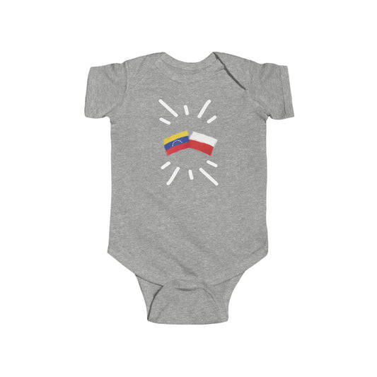 Infant Poland and Venezuela Bodysuit I Camiseta de bebé Polonia y Venezuela