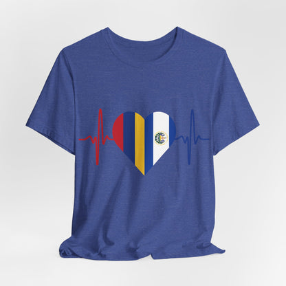 El Salvador & Colombia Unisex Short Sleeve Tee I Camisa Unisexo manga corta El Salvador y Colombia I Cultura Salvadoreña y Colombiana