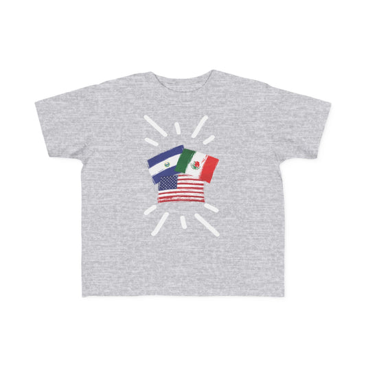 México, El Salvador and United State Toddler's Tee I Camiseta manga corta para Toddler México, El Salvador  y Estados Unidos