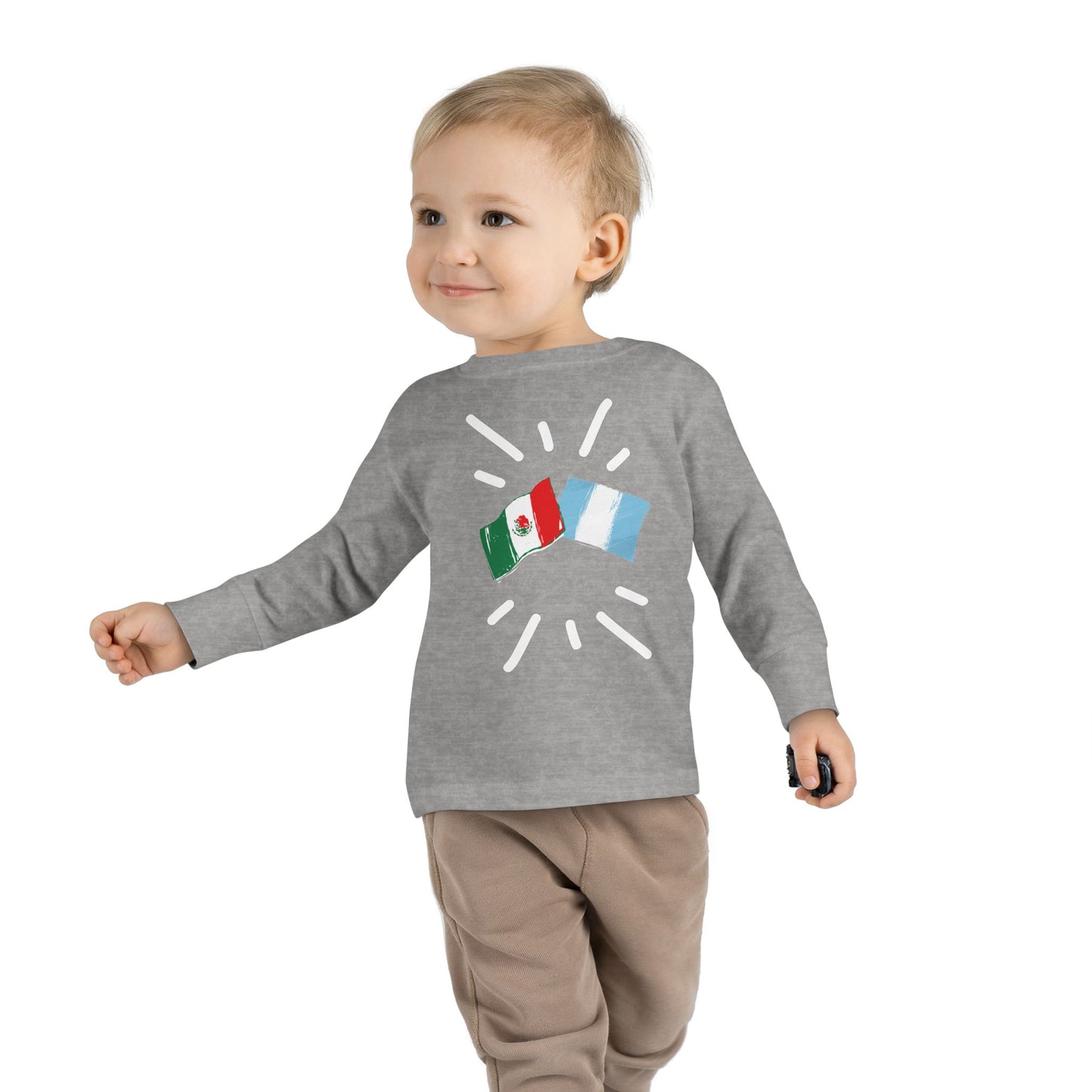 Guatemala and Mexico Long Sleeve Toddler Tee I Camiseta manga larga para Toddler Guatemala y México I Cultura Guatemalteco y Mexicanos