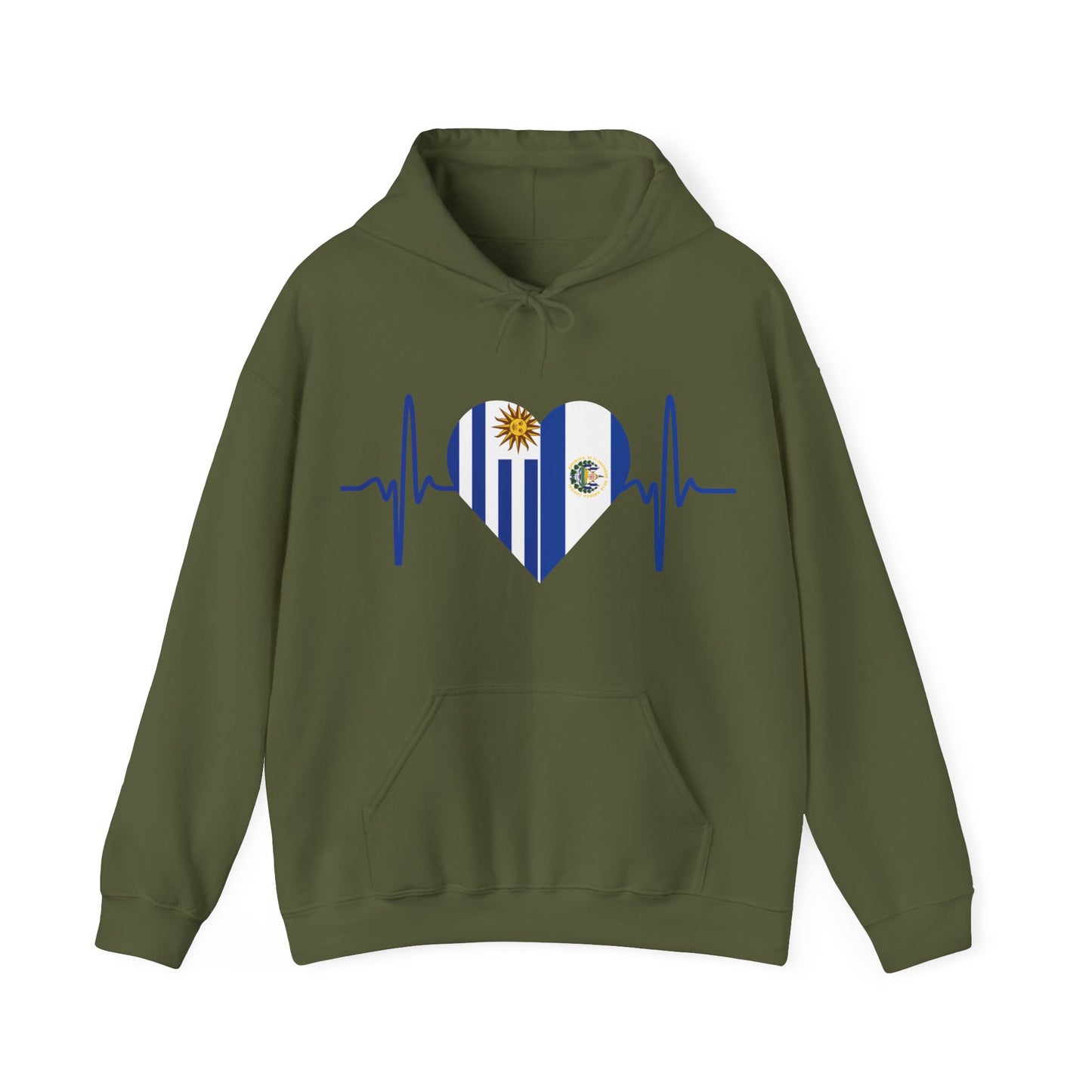 Uruguay & El Salvador Unisex Hooded Sweatshirt I Sudadera Unisexo Uruguay y El Salvador