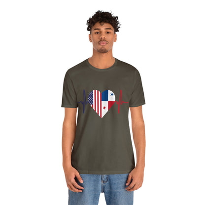 United State & Panama Unisex Short Sleeve Tee, Camisa Unisexo manga corta Estados Unidos y Panamá