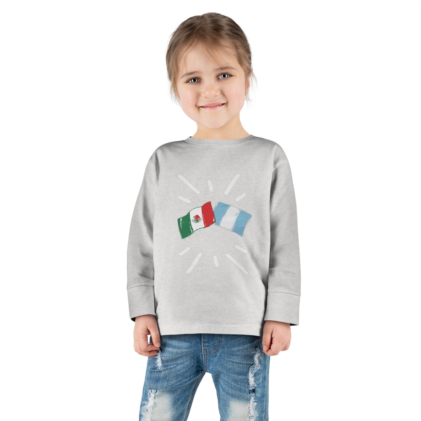 Guatemala and Mexico Long Sleeve Toddler Tee I Camiseta manga larga para Toddler Guatemala y México I Cultura Guatemalteco y Mexicanos