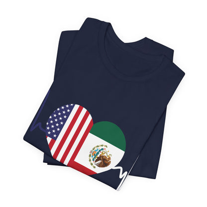 Mexico and United State Short Sleeve Tee I Camisa Unisexo manga corta México y Estados Unidos