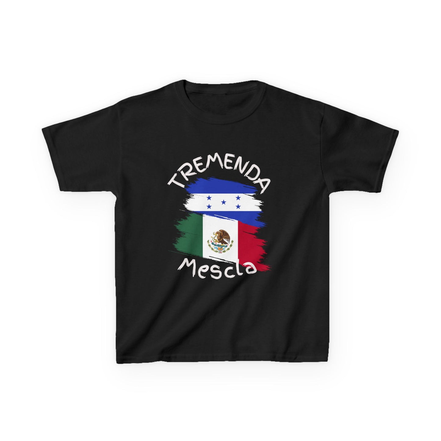 Tremenda Mescla I Honduras & Mexico Kid's Tee I Camiseta para Niños Honduras y Mexico I Cultura Puertorriqueña y Hondureña