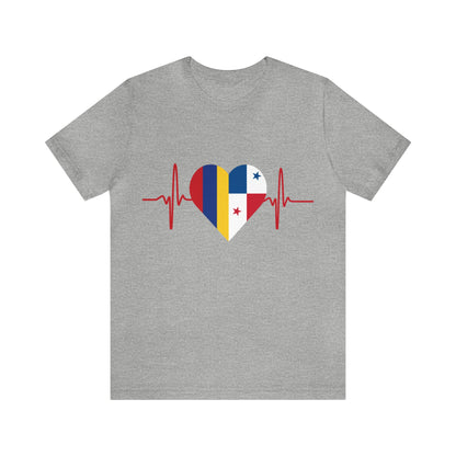 Colombia & Panama Unisex Short Sleeve Tee, Camisa Unisexo manga corta Colombia y Panamá