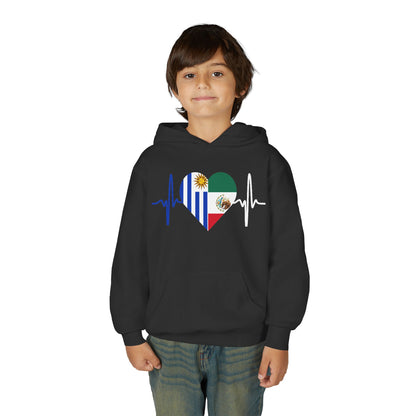 Mexico and Uruguay Youth Hooded Sweatshirt I Sudadera para Niños México y Uruguay