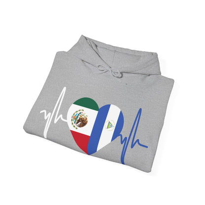 Mexico and Nicaragua Unisex Hooded Sweatshirt I Sudadera Unisexo México and Nicaragua