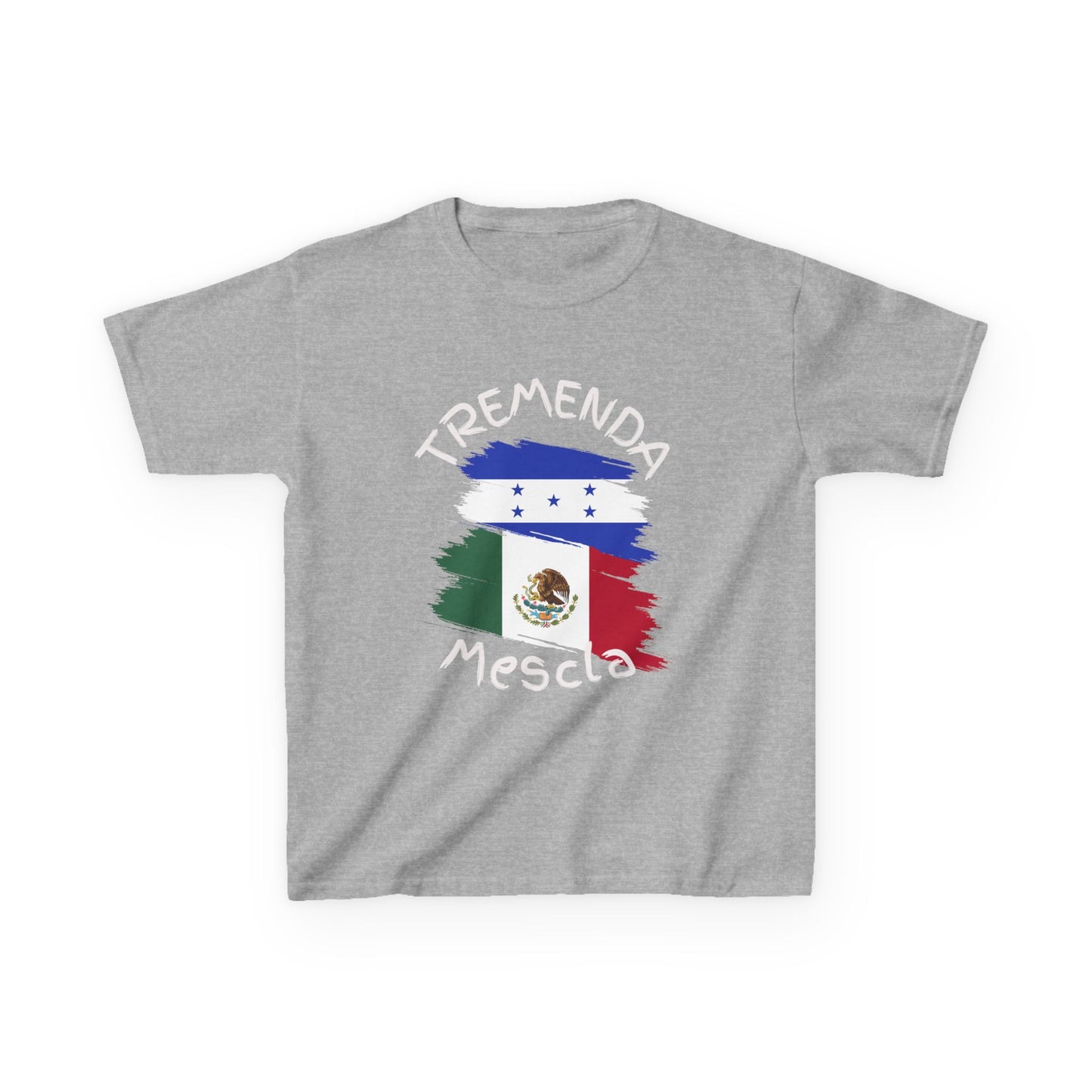 Tremenda Mescla I Honduras & Mexico Kid's Tee I Camiseta para Niños Honduras y Mexico I Cultura Puertorriqueña y Hondureña