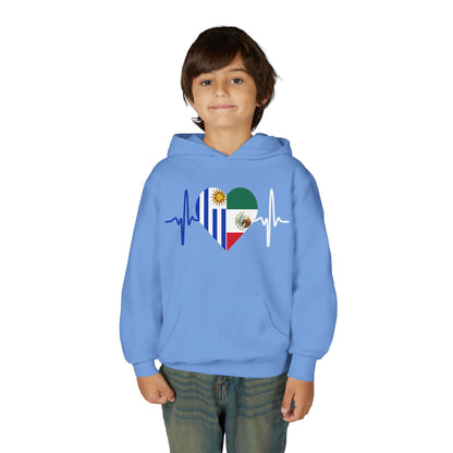 Mexico and Uruguay Youth Hooded Sweatshirt I Sudadera para Niños México y Uruguay