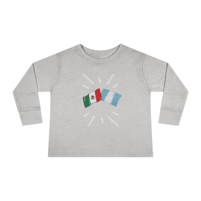 Guatemala and Mexico Long Sleeve Toddler Tee I Camiseta manga larga para Toddler Guatemala y México I Cultura Guatemalteco y Mexicanos