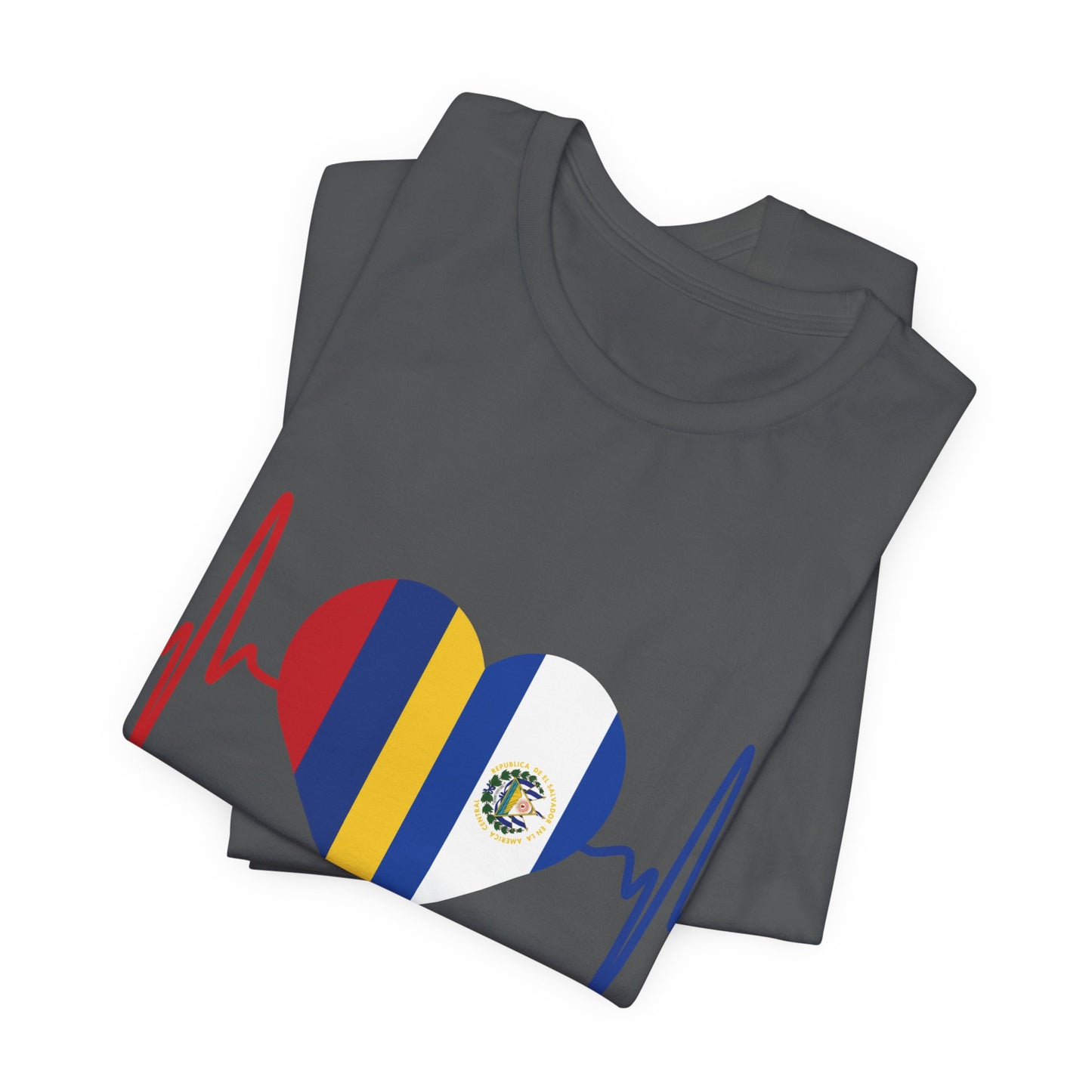 El Salvador & Colombia Unisex Short Sleeve Tee I Camisa Unisexo manga corta El Salvador y Colombia I Cultura Salvadoreña y Colombiana
